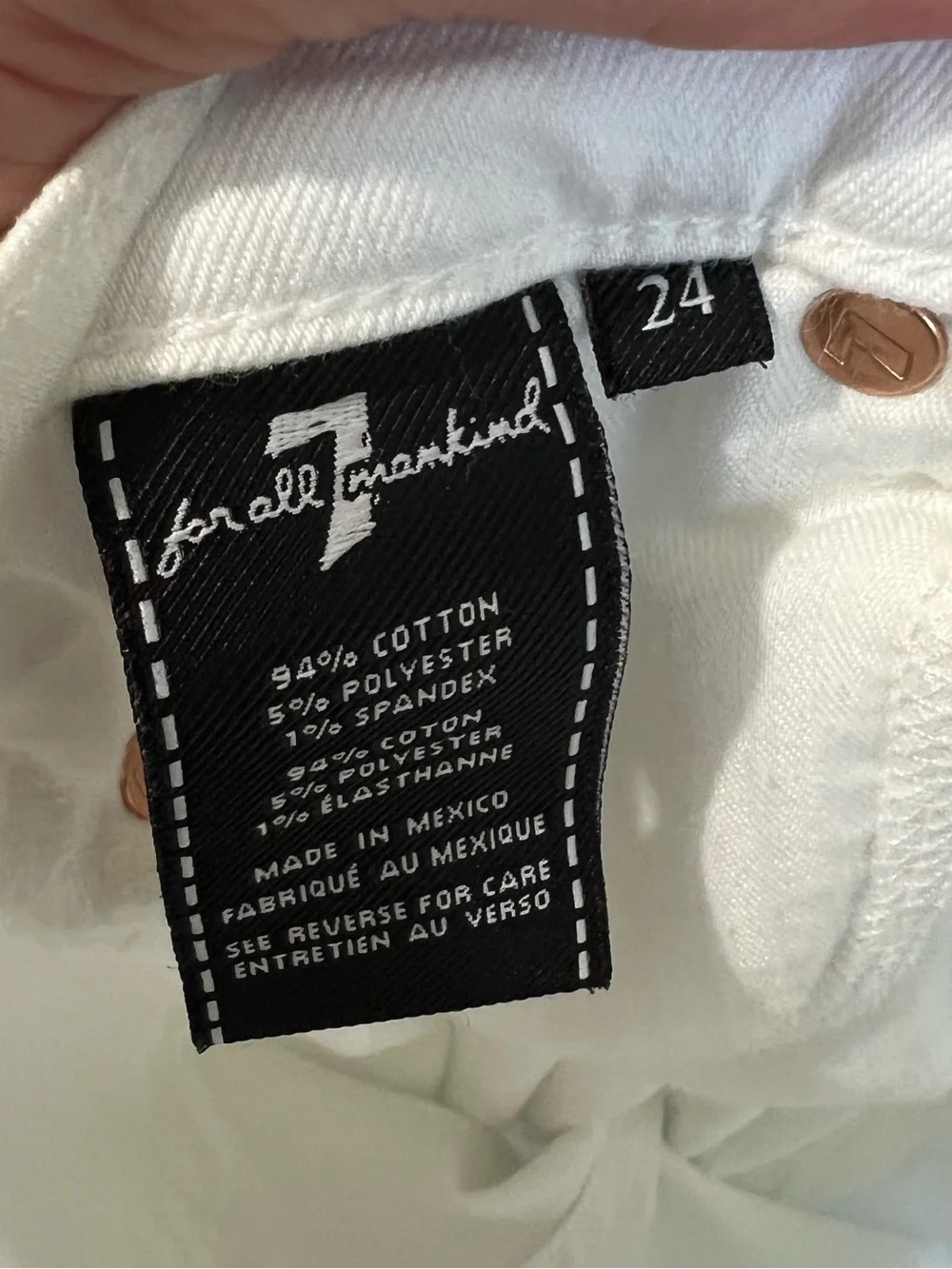 7 For All Mankind White Skinny White Jeans